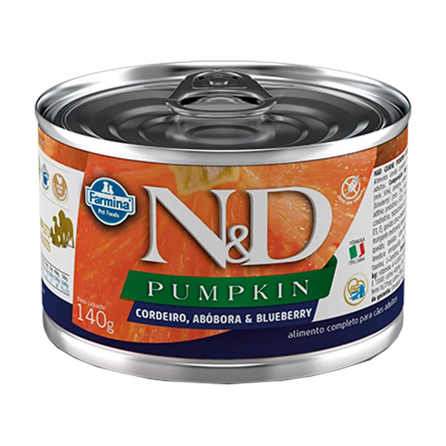 Ração Úmida N&D Pumpkin para Cães Adultos Sabor Cordeiro, Abóbora e Blueberry 140g